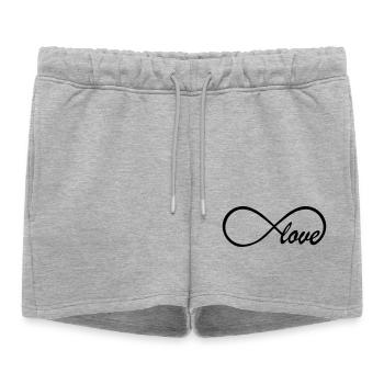 Love Infinity Swag - Short de survêtement femme premium - gris chiné - Devant - AI Model Female 172 light (172cm)