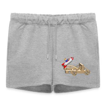Démarrer - Décoller - Redémarrer - Short de survêtement femme premium - gris chiné - Devant - AI Model Female 172 light (172cm)