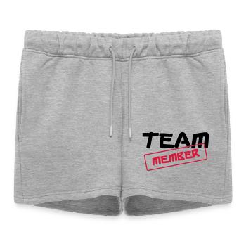 [ Team Member ] - Short de survêtement femme premium - gris chiné - Devant - AI Model Female 172 light (172cm)