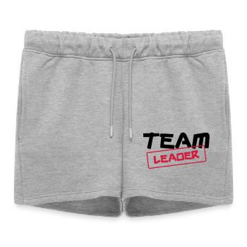 [ Team Leader ] - Women’s Premium Organic Sweatshorts - heather grey - Front - AI Model Female 172 light (172cm)