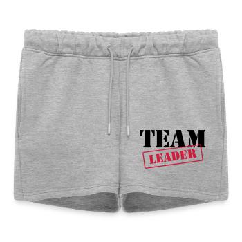 [ Team Leader ] - Women’s Premium Organic Sweatshorts - heather grey - Front - AI Model Female 172 light (172cm)