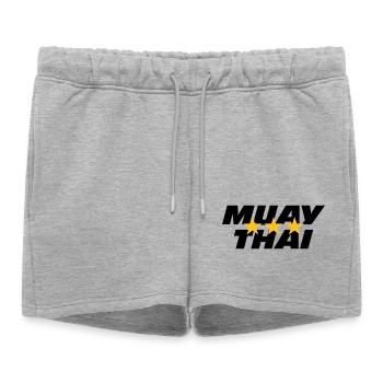 Muay Thai - Short de survêtement femme premium - gris chiné - Devant - AI Model Female 172 light (172cm)