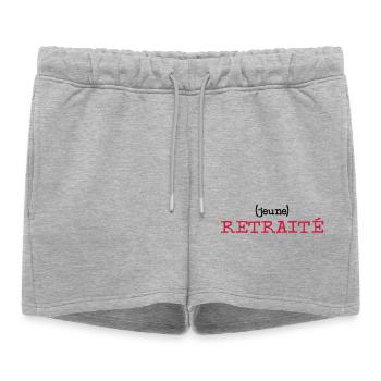 (jeune) Retraité - Short de survêtement femme premium - gris chiné - Devant - AI Model Female 172 light (172cm)