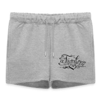 Famille, amour, famille, amour - Short de survêtement femme premium - gris chiné - Devant - AI Model Female 172 light (172cm)