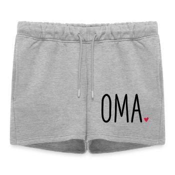 Oma Herz - Geschenk Muttertag Enkel Liebe - Frauen Premium Organic Sweatshorts - Grau meliert - Vorne - AI Model Female 172 light (172cm)