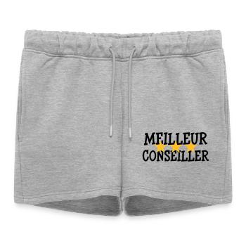 Meilleur Conseiller - Short de survêtement femme premium - gris chiné - Devant - AI Model Female 172 light (172cm)