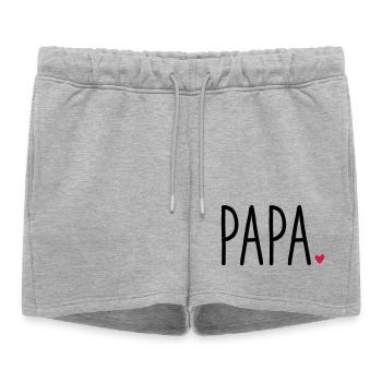 Papa Coeur - Cadeau Fête des Pères Famille Enfant Amour - Short de survêtement femme premium - gris chiné - Devant - AI Model Female 172 light (172cm)