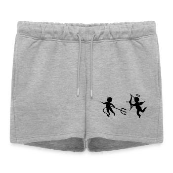 Un petit diable et un petit ange - Short de survêtement femme premium - gris chiné - Devant - AI Model Female 172 light (172cm)