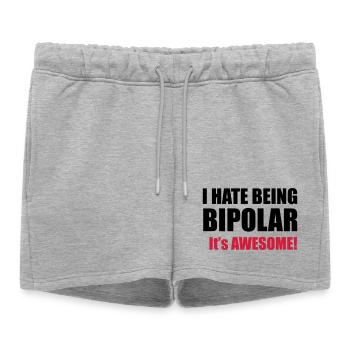 Bipolar - Short de survêtement femme premium - gris chiné - Devant - AI Model Female 172 light (172cm)