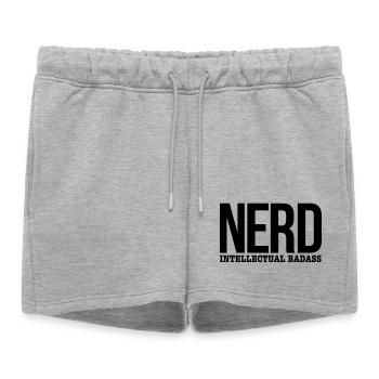 nerd - Short de survêtement femme premium - gris chiné - Devant - AI Model Female 172 light (172cm)