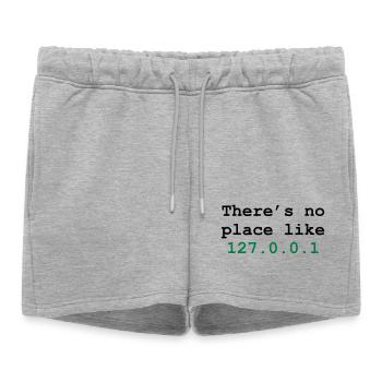 there's no place like 127.0.0.1 - Short de survêtement femme premium - gris chiné - Devant - AI Model Female 172 light (172cm)