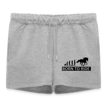 Chevaux cheval,équitation,poney,cow-boy,trot,galop - Short de survêtement femme premium - gris chiné - Devant - AI Model Female 172 light (172cm)