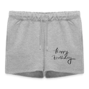 Joyeux anniversaire - Short de survêtement femme premium - gris chiné - Devant - AI Model Female 172 light (172cm)