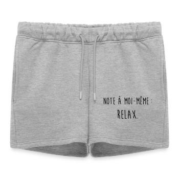 Relax / Humour / Fainéant / Paresse / Drôle Stress - Short de survêtement femme premium - gris chiné - Devant - AI Model Female 172 light (172cm)