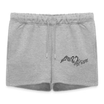 Sheet music with music notes, clef and flowers - Women’s Premium Organic Sweatshorts - heather grey - Front - AI Model Female 172 light (172cm)