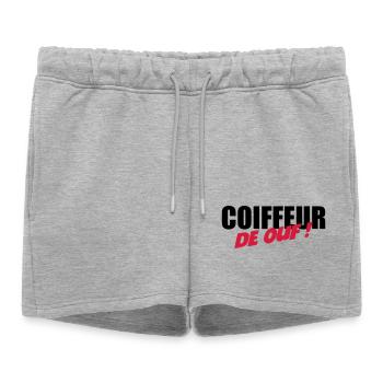 Coiffure / Coiffeur / Coiffeuse / Mode / Cheveux - Short de survêtement femme premium - gris chiné - Devant - AI Model Female 172 light (172cm)