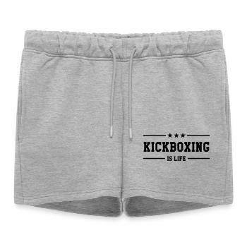 Kickboxing / Kick-Boxeur / Kick Boxing / - Short de survêtement femme premium - gris chiné - Devant - AI Model Female 172 light (172cm)