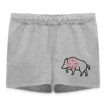sanglier - Short de survêtement femme premium - gris chiné - Devant - AI Model Female 172 light (172cm)