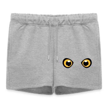 deux yeux brillants d'un hibou - Short de survêtement femme premium - gris chiné - Devant - AI Model Female 172 light (172cm)