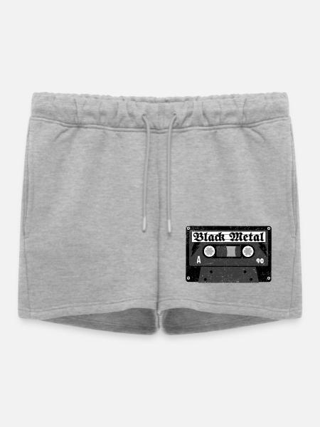 Black Metal Kassette - Frauen Premium Organic Sweatshorts - Grau meliert