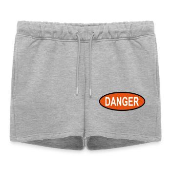 Danger - Women’s Premium Organic Sweatshorts - heather grey - Front - AI Model Female 172 light (172cm)
