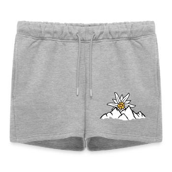 Fleur de montagne du soleil Edelweiss - Short de survêtement femme premium - gris chiné - Devant - AI Model Female 172 light (172cm)