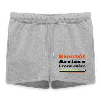 bientot arriere grand mere - Short de survêtement femme premium - gris chiné - Devant - AI Model Female 172 light (172cm)
