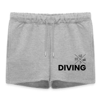 Plongée - Short de survêtement femme premium - gris chiné - Devant - AI Model Female 172 light (172cm)