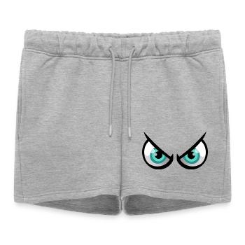 Yeux cartoon énervé - Short de survêtement femme premium - gris chiné - Devant - AI Model Female 172 light (172cm)