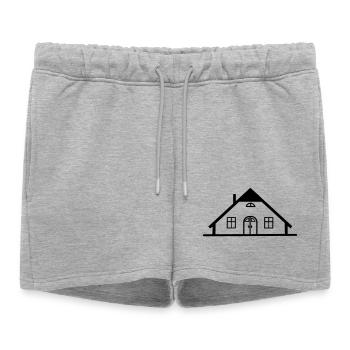Maison d’entrepôt de grange de ferme - Short de survêtement femme premium - gris chiné - Devant - AI Model Female 172 light (172cm)