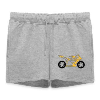 Moto Vélo Chopper Mobylette Roll - Short de survêtement femme premium - gris chiné - Devant - AI Model Female 172 light (172cm)
