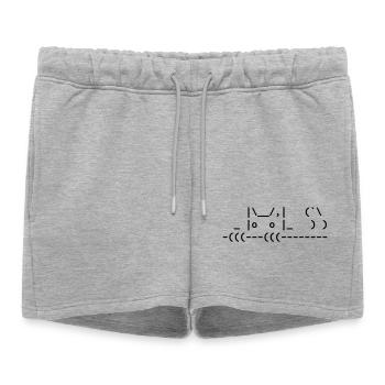 chat ascii mignon - chat ascii mignon - Short de survêtement femme premium - gris chiné - Devant - AI Model Female 172 light (172cm)