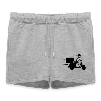 Livraison de colis scooter ou de piza - Short de survêtement femme premium - gris chiné - Devant - AI Model Female 172 light (172cm)