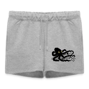 Pieuvre pixel 8 bits - Short de survêtement femme premium - gris chiné - Devant - AI Model Female 172 light (172cm)