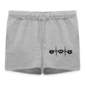 Strength training, healthy diet, cardio - Women’s Premium Organic Sweatshorts - heather grey - Front - AI Model Female 172 light (172cm)