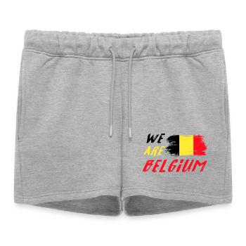 We are Belgium - Women’s Premium Organic Sweatshorts - heather grey - Front - AI Model Female 172 light (172cm)