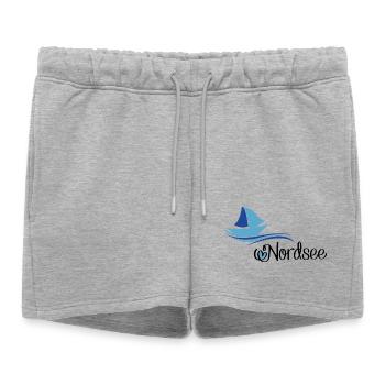 Conception de la mer du Nord avec voilier - Short de survêtement femme premium - gris chiné - Devant - AI Model Female 172 light (172cm)