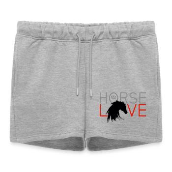 Amateurs de chevaux d’équitation crinière de tête de cheval cher - Short de survêtement femme premium - gris chiné - Devant - AI Model Female 172 light (172cm)