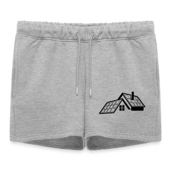 House with solar panels transparent logo - Women’s Premium Organic Sweatshorts - heather grey - Front - AI Model Female 172 light (172cm)