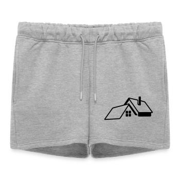 Logo transparent de la maison - Short de survêtement femme premium - gris chiné - Devant - AI Model Female 172 light (172cm)