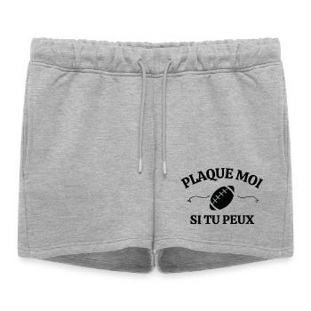 rugby, rugby sport, rugby humour - Short de survêtement femme premium - gris chiné - Devant - AI Model Female 172 light (172cm)