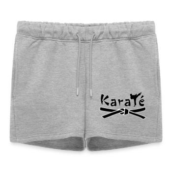 Karate - Women’s Premium Organic Sweatshorts - heather grey - Front - AI Model Female 172 light (172cm)