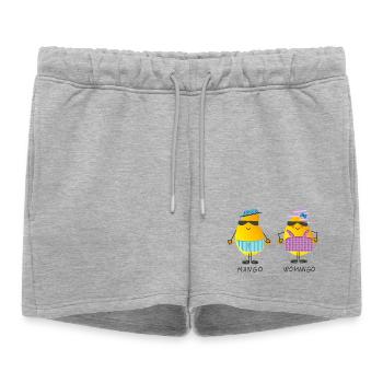 Mangue - Womango - drôles de fruits, jeu de mots - Short de survêtement femme premium - gris chiné - Devant - AI Model Female 172 light (172cm)