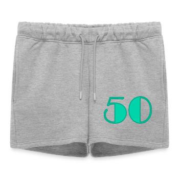 50 ANS. 50e ANNIVERSAIRE. ANNIVERSAIRE 50 ANS. 50 - Short de survêtement femme premium - gris chiné - Devant - AI Model Female 172 light (172cm)