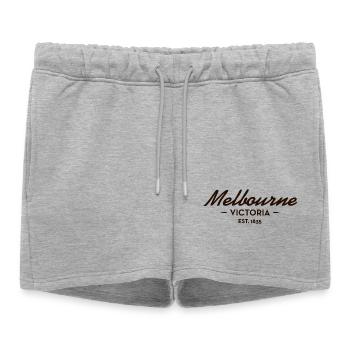 Melbourne, Victoria, fondée en 1835 - Short de survêtement femme premium - gris chiné - Devant - AI Model Female 172 light (172cm)