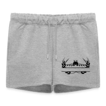Farm farming tractor grain growing - Women’s Premium Organic Sweatshorts - heather grey - Front - AI Model Female 172 light (172cm)