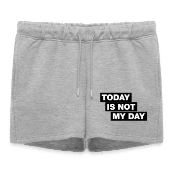 Aujourd’hui n’est pas mon jour - Typo Statement - Short de survêtement femme premium - gris chiné - Devant - AI Model Female 172 light (172cm)