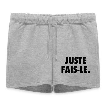 Juste fais le - Short de survêtement femme premium - gris chiné - Devant - AI Model Female 172 light (172cm)