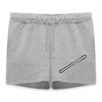 Dessin de flûte - Short de survêtement femme premium - gris chiné - Devant - AI Model Female 172 light (172cm)