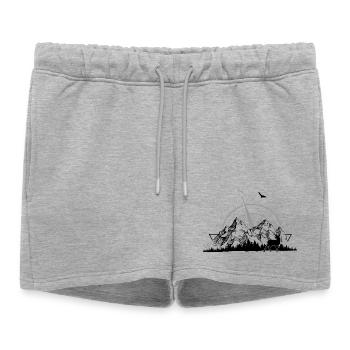Compass Rose Minimalist Navy Grey - Women’s Premium Organic Sweatshorts - heather grey - Front - AI Model Female 172 light (172cm)